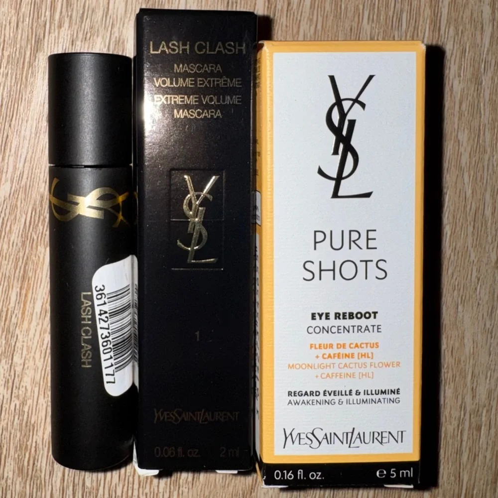 YSL Women’s 2 Mini Lash Clash Mascara & 1 Mini Pure Shots Serum | 3 Piece Bundle